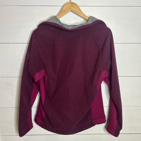 Mammut Women’s Full-Zip Fleece Jacket Hooded Burgundy Pink Size L - Picture 6 of 8